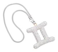 VALICLUD Pendentif Rétroviseur Voiture Rhinestone Bling Zodiac Gémeaux Décoration Horoscope Cristal Accroche Intérieur