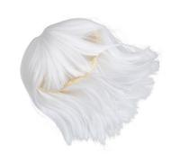 VALICLUD Perruque Blanche Avec Frange Perruque Synthétique Courte Et Lisse Pour Femme Accessoire De Cosplay Déguisement Pour Fêtes Et Événements