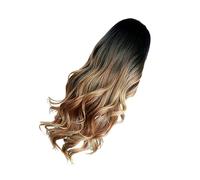 VALICLUD Perruque Bouclée Longue Pour Femme Perruque Synthétique Lace Front Couleur Brune Dégradée Soirée Réalisiste