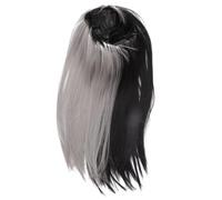 VALICLUD Perruque Dégradée Synthétique -noire -grise Longue Et Lisse Pour Maquillage Et Cosplay