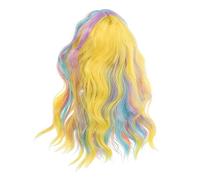VALICLUD Perruque Vague De Couleur Accessoire De Cheveux Pour Femmes Perruque Arc-en-ciel Pastel Perruque Avec Bang Perruque Ondulée Pastel Cosplay Long Bouclé Fil Haute Température Coloré