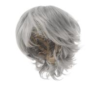 VALICLUD Perruques Pour Femmes Âgées Perruques Argentées Pour Femmes Perruques En Cheveux Humains Pour Femmes Blanches Perruques Grises Courtes Pour Femmes Costume De Grand-Mère