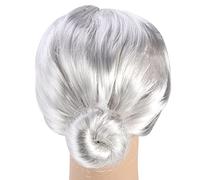 VALICLUD Perruques Pour Femmes Âgées Perruques Grises Pour Femmes Vieille Dame Âgées Chignon Accessoire De Fête D'halloween Et De Noël