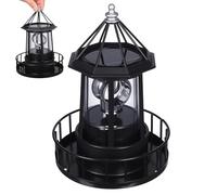 VALICLUD Phare Solaire LED Rotatif à 360° Grosse Taille en Résine et Métal Lampe de Phare Étanche pour Décoration Extérieure Jardin Terrasse Éclairage Solaire Écologique sans Pile