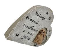 VALICLUD Pierre Tombale pour Animaux de Compagnie en Résine Solide Forme Cœur Stèle Commémorative pour Chiens Monument Extérieur de Jardin pour Mémoire Chien Décédé Statue Souvenir