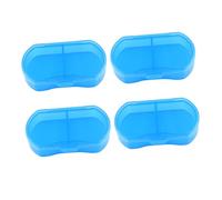 VALICLUD Pilulier Distributeur 4 Pièces Pilulier Portable Compartiments De Voyage Séparés Pilulier Portable Petit Pilulier Quotidien Pilulier Compact En Plastique Bleu