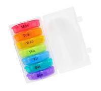 VALICLUD Pilulier Hebdomadaire Compartiments Arc-ciel Boîte à Pilules Portable Étanche avec Couvercles Scellés Organisateur pour Voyage et Extérieur
