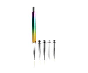 VALICLUD Pinceau Pour Nail Art Stylo Pour Gel Et Extensions Ongles De Pinceaux Avec Têtes De Rechange Pour Dessiner Motifs Et Lignes