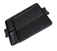 VALICLUD Plaque de Cuisson Rectangulaire Antiadhésive en Pierre de Lave pour Barbecue Extérieur Ustensile Cuisson BBQ Léger et Résistant Plat Grill Jardin et Camping