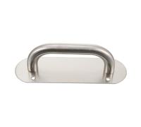 VALICLUD Plaque de Poignée de Porte en Acier Inoxydable, Barre D'appui Ovalisée Argentée, Poignée de Tirage Robuste pour Portes Vitrées et Coupe-feu, Quincaillerie Commerciale, Usage