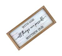 VALICLUD Plaque en Bois Inspirante Gravure Biblique, Cadre en Bois Rustique, Décoration Chrétienne Élégante pour Bureau ou Lieux Religieux