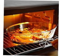 VALICLUD Plat de Cuisson Oval Verre pour Micro Ondes et Four Plateau de Service Transparent Empilable et Polyvalent pour Cuisson et