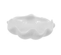 VALICLUD Plateau Céramique Décoratif pour Bijoux Plateau Rangement Porcelaine Forme de Conque Organisateur Accessoires Élégant Style Bord de Mer Blanc