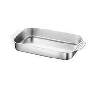VALICLUD Plateau de Cuisson Acier Inoxydable Rectangulaire Plat Multifonction pour Four Gril et Induction pour Rôtis Gâteaux et Desserts