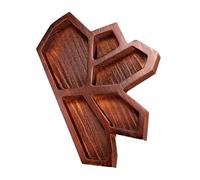 VALICLUD Plateau de Rangement en Bois Marron Forme Cristal pour Accessoires et Bijoux, Organisateur Naturel pour Commode et Comptoir des Amateurs D'artisanat