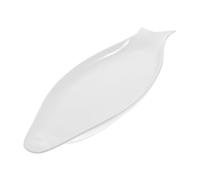 VALICLUD Plateau de Service Céramique Blanc Brillant Plat Ovale pour Poisson Vapeur Présentation pour Apéritifs et Desserts