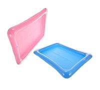 VALICLUD Plateau de Service Flottant Gonflable 2 Pièces 65x45x5cm en PVC Bleu pour Buffet Piscine et Fêtes D'été Bac à Glaçons Intégré