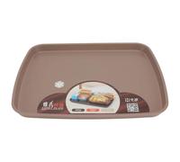 VALICLUD Plateau de Service Rectangulaire Plastique PP Couleur Café Clair Taille 4 Plateau de Restauration Rapide Polyvalent pour Fruits Goûter et Buffet Vaisselle Légère Réutilisable