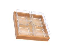 VALICLUD Plateau Verre Divisé pour Fruits et Noix Compartiments sans Couvercle Service Apéritif Assorti Plateau de et Élégant pour Snacks et Fruits
