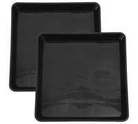 VALICLUD Plateaux pour Plantes D'extérieur Et D'intérieur Lot De 2 Soucoupes Carrées en Plastique De 40 Cm Bac D'égouttement, Adaptés Aux Pots De Fleurs Et Plantes Succulentes
