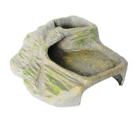 VALICLUD Plateforme d'escalade en Résine pour Tortues Cachette Intégrée Décor Rocheux Réaliste pour Terrarium Île Flottante Multifonction pour Reptiles Habitat Naturel et Sécurisé