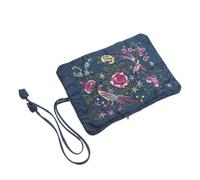 VALICLUD Pochette de Rangement Bijoux Portable avec Rouleau Brodé Élégant pour Colliers Bracelets et Bagues Organiseur Compact et Pratique pour Voyage et Usage Quotidien