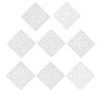 VALICLUD Pochoir Patchwork en Plastique Blanc Réutilisable et Facile à Nettoyer, 8 Pièces pour Quilting et Décoration de Meubles ou Peinture sur Coussin