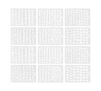 VALICLUD Pochoirs en Plastique Peinture 12pcs Bords Lisses, Légers, Réutilisables pour Scrapbooking et Décoration Créative de Journaux Intimes