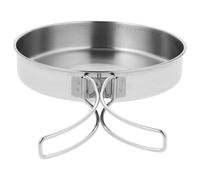 VALICLUD Poêle à Frire Portable en Acier Inoxydable Mini 18 Cm Poignée Pliable, Antiadhésive, pour Camping, Randonnée Cuisine Extérieure