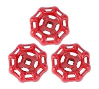VALICLUD Poignées en Fonte pour Robinet à Bille Lot de 3 Rouge 6X6Mm Tige Carrée Facile à Ouvrir et Fermer pour Plomberie et Décoration Intérieure
