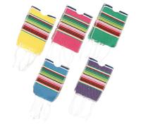 VALICLUD Ponchos à Bière Mini Serapes Arc-en-Ciel, Lot De 5 Pièces, Tissu Polyester Coloré, Décor Mexicain Festif pour Bouteilles Et Fête Cinco De Mayo