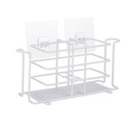 VALICLUD Porte Brosse à Dents Mural sans Perçage Blanc Organisateur Salle de Bain avec Drainage Rapide Support Multifonction pour Brosse Dentifrice Rasoir et Peigne Fixation Adhésive Sûre