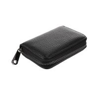 VALICLUD Porte-Cartes Cuir PU avec Fermeture Éclair Protection Anti-RFID Capacité Étendue Emplacements Étui Portefeuille Sécuritaire pour Cartes Bancaires Et Identités Résistant Et Compact