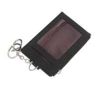 VALICLUD Porte-Cartes en PU Imperméable avec Porte-Clés Intégré Étui Noir pour Carte de Bus et Badge D’Identification Porte-Cartes de Bureau Compact et Pratique pour Usage Professionnel