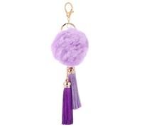 VALICLUD Porte-clés à pompons avec pompon en fausse fourrure - Décoration de sac à main pour femme, Violet 1, 21x8x8cm