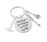 VALICLUD Porte Clés Acier Inoxydable pour Fête des Pères Pendentif et Créatif Unique pour Papa Anneau Porte Clés Robuste et Pratique
