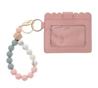 VALICLUD Porte-clés Bracelet avec Pochette à Étui à Cuir Synthétique pour Clés Et Accessoires Et Rose