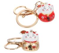 VALICLUD Porte-clés Chat Fortune en Alliage de Cuivre 2pcs Cloche, Décoration Suspendue Pratique pour Paquet et Clés, pour Festival