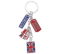 VALICLUD Porte-Clés Drapeau Britannique En Métal Souvenir Angleterre Union Jack Porte-Clé Londres Pour Clés De Voiture Et Sacs Breloque Voyage 4.53 X 1.38 X 0.20 in