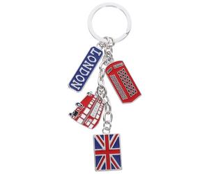 VALICLUD Porte-Clés Drapeau Britannique En Métal Souvenir Angleterre Union Jack Porte-Clé Londres Pour Clés De Voiture Et Sacs Breloque Voyage 4.53 X 1.38 X 0.20 in