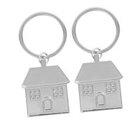 VALICLUD Porte-clés Maison Métal Argenté Créatif, Lot de 2, Pendentif Léger et Solide, pour Femmes, Présent Pendaison de Crémaillère, Accessoire Décoratif pour Nouvelle Maison