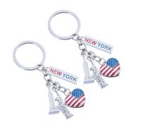 VALICLUD Porte-clés New York Lot De 2 Porte-clés Drapeau Américain Souvenir Des États-unis En Métal Avec Statue De La Liberté