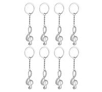 VALICLUD Porte-clés Note de Musique en Alliage de Zinc, Ensemble de 8 Pièces, Breloques Stables pour Sac à Main et Clés, Cadeau de Saint-Valentin pour Musiciens et Hommes, Usage Quotidien