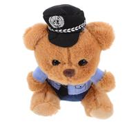 VALICLUD Porte-clés Ours Policier en Peluche, Mini Figurine Décorative | PP Coton et Alliage de Zinc, Accessoire Léger pour Paquet à Main, Étudiants et Collectionneurs