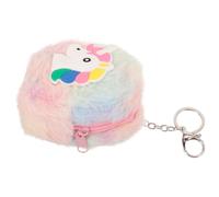 VALICLUD Porte-clés Portefeuille Peluche Porte-Monnaie Zippé avec Motif Licorne Pochette Compacte pour Femme