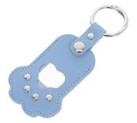 VALICLUD Porte-Clés Souvenir en Cuir PU Bleu Ciel - Boîte à Souvenirs pour Animaux Rangement Poils et Photo - Pendentif Commémoratif de Patte D’Animal Compact et Portable pour Usage