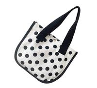 VALICLUD Porte-main Femme Cabas Toile Noir à Pois Rétro Grand Fourre-tout Multifonction pour Boîte à Déjeuner Bento Shopping Travail et Voyage