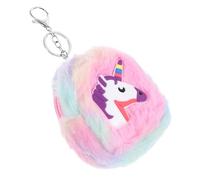 VALICLUD Porte-Monnaie à Dessin Animé Licorne en Peluche Violet avec Fermeture Éclair, Petit Paquet à Main pour Femmes, Léger Et Compact pour Voyage Et Usage Quotidien