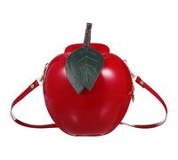 VALICLUD Porte-monnaie De Pomme En Cuir Rouge 19 x 19 x 10 Cm Bandoulière Ajustable, Pour Usage Quotidien Et Shopping