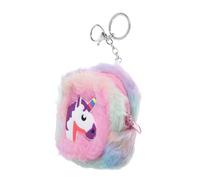 VALICLUD Porte-Monnaie en Peluche Motif Licorne Violet à Grosse Corne, Petit Portefeuille Zippé pour Femme, Compact Et Portable, pour Se Déplacer Et Organiser Monnaie Et Petits Accessoires